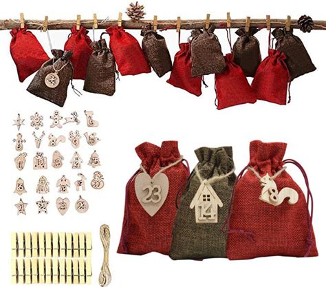 Koláž rôznych typov DIY adventných kalendárov