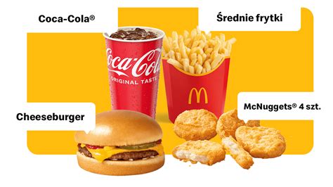 Tematické foto: Rôzne jedlá a nápoje z McDonald's, s viditeľnými zľavovými kupónmi