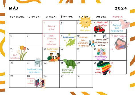 Ilustrácia s rôznymi symbolmi medzinárodných dní