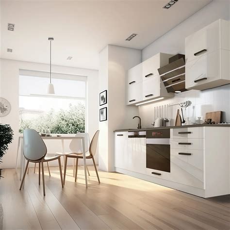 Biela kuchyňa s drevenými prvkami a útulnou atmosférou