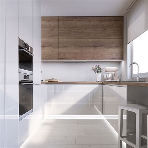 Biela kuchyňa s kontrastnou tmavou podlahou