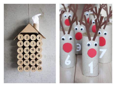 Adventný kalendár z recyklovaných roliek alebo pohárikov