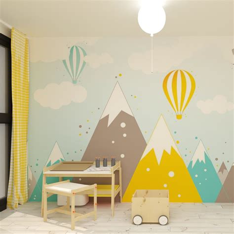 Farebná a veselá detská izba vyzdobená balónmi, girlandami a konfetami pre narodeninovú oslavu.