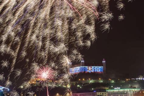 Ohňostroj nad Dunajom s výhľadom na Reťazový most a Parlament