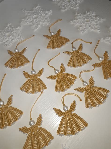 Macramé vianočné ozdoby: vločka, stromček a anjelik