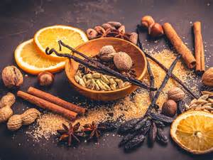 infografika s rôznymi typmi vianočných a zimných vôní (korenené, ovocné, drevité)