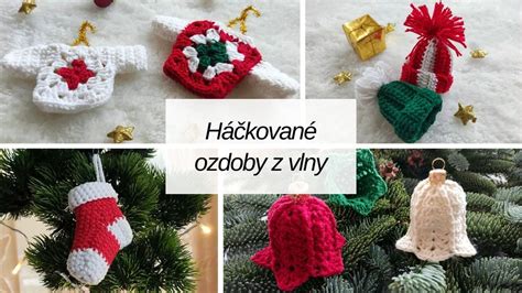 Háčkované vianočné zvončeky s mašličkami