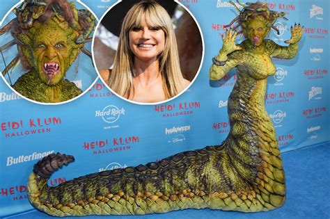 koláž najlepších Halloweenskych kostýmov Heidi Klum
