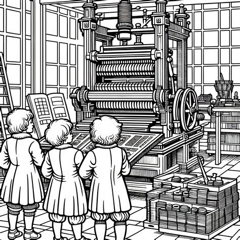 Ilustrácia tlačenia prvých valentínok prostredníctvom tlačiarenského lisu