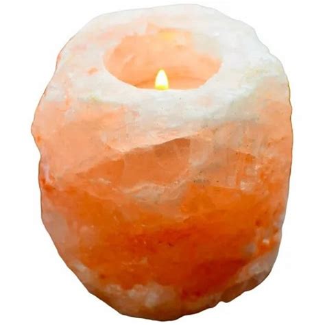 hotový soľný svietnik so sviečkou