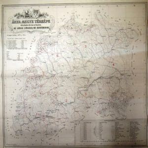 archívna mapa zátopovej oblasti Oravskej priehrady a zaniknutých obcí