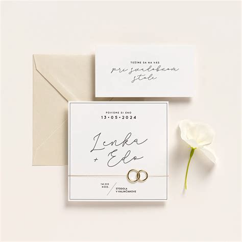 Svadobné oznámenie s elegantným dizajnom a dôležitými dátumami
