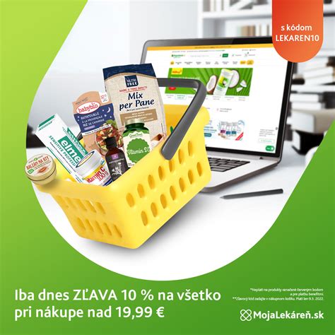 Snímka obrazovky nákupného košíka Mojalekaren.sk s vyznačeným poľom pre zľavový kód