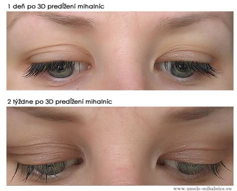 Detailná fotografia predĺžených 3D mihalníc