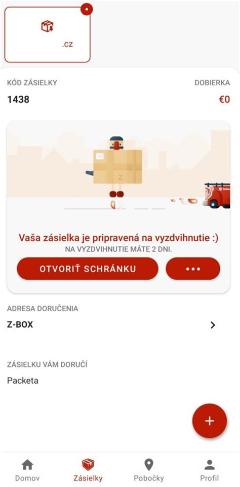 Aplikácia myDPD s ukážkou sledovania balíka na smartfóne