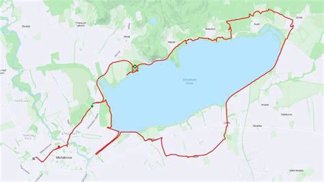 Mapa okolia Motela Kamenec a Zemplínskej Šíravy s vyznačenými prístupovými cestami