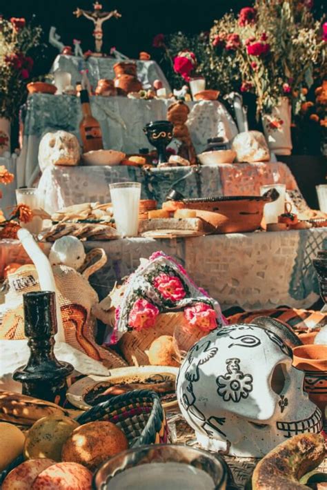 Fotografia oltára „ofrenda“ z Día de los Muertos v Mexiku