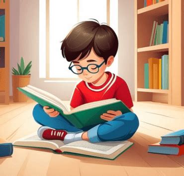 Chlapec číta knihu