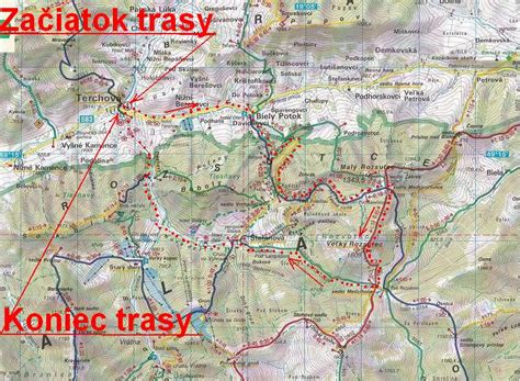 Mapa Národnej prírodnej rezervácie Rozsutec s vyznačenými Jánošíkovými dierami