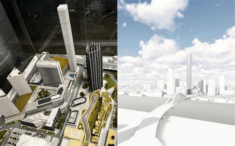 Vizualizácia: Dva výškové varianty East Tower v rámci urbanistickej štúdie