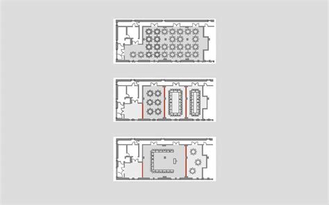 Schéma rozloženia svadobných priestorov s ukážkou kapacity stolovania