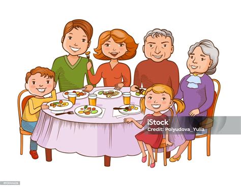 kreslená vianočná atmosféra s rodinou pri stromčeku