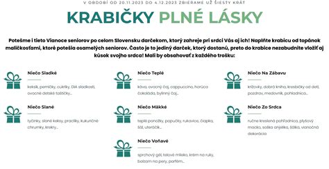 Krabičky s darčekmi pre seniorov, projekt Koľko lásky