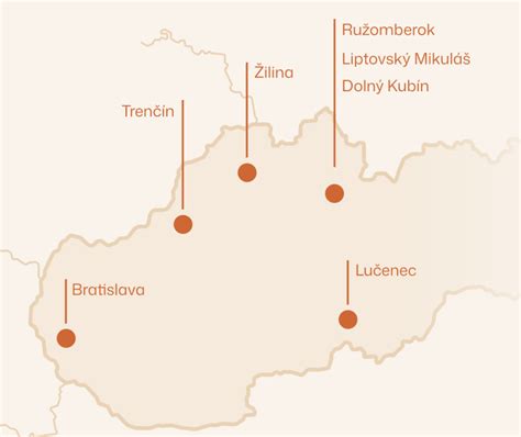 mapa regiónu Trenčín s vyznačenými svadobnými miestami
