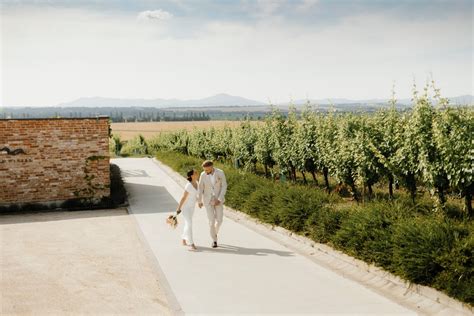 Romantická svadobná scéna vo viniciach