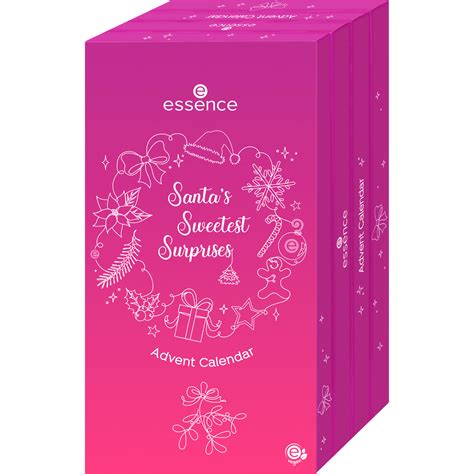 инфографика с содержимым адвентного календаря Essence Santas Sweetest Surprises