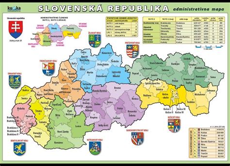 Mapa Slovenska s vyznačenými biotopmi vtákov