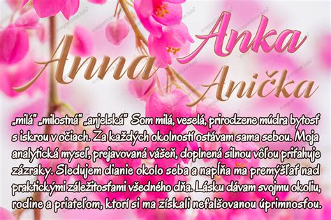 Infografika zobrazujúca kľúčové vlastnosti a symboliku mena Anna