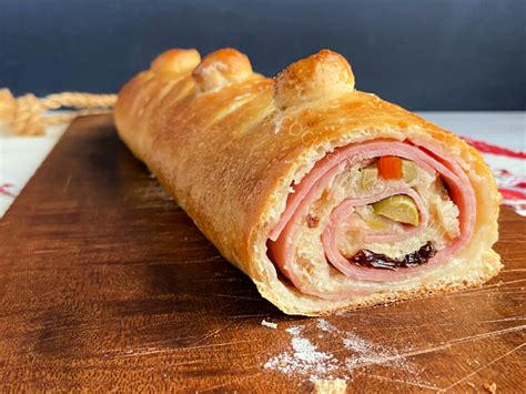 Schéma prípravy a rolovania venezuelského Pan de Jamón
