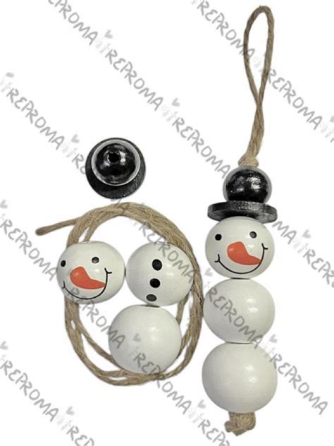 Schéma postupu skladania anjelika a snehuliaka z drevených korálok a tylu