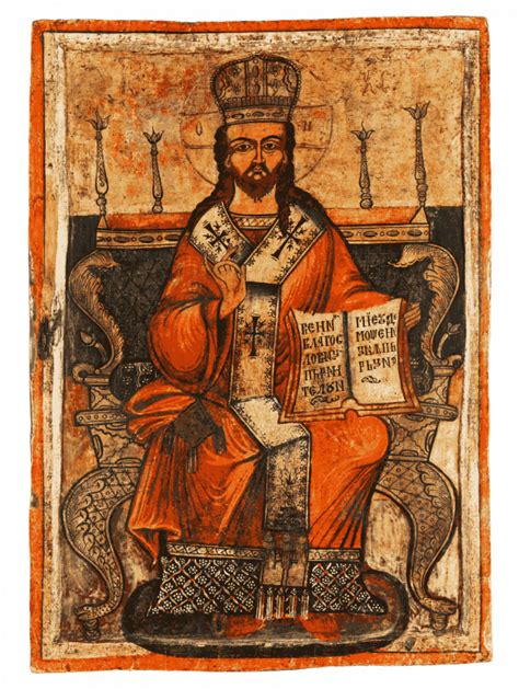 Ikona: Kristus Veľkňaz (tempera, drevo) okolo roku 1650-1660; pôvodom z drevenej cerkvi sv. Mikuláša v Bodružali