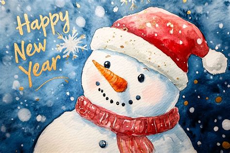 Ilustrácia snehuliaka s vianočnou čiapkou a šálom.