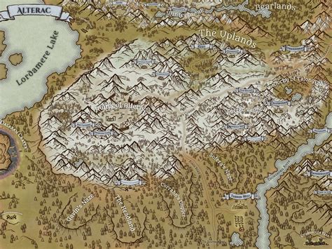 Schéma battlegroundu Alterac Valley z klasickej éry hry