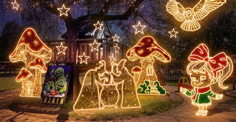 Svetelný park s vianočnými dekoráciami