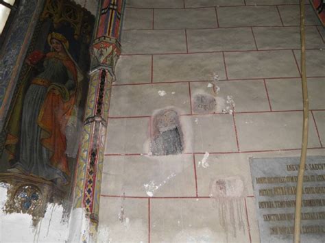 Detail stredovekej nástennej maľby z kostola sv. Egídia