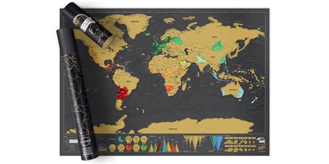 Cestovateľská stieracia mapa a štýlová taška na notebook
