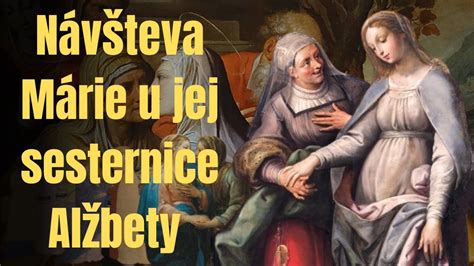Ilustrácia stretnutia Márie a Alžbety podľa tradičnej ikonografie