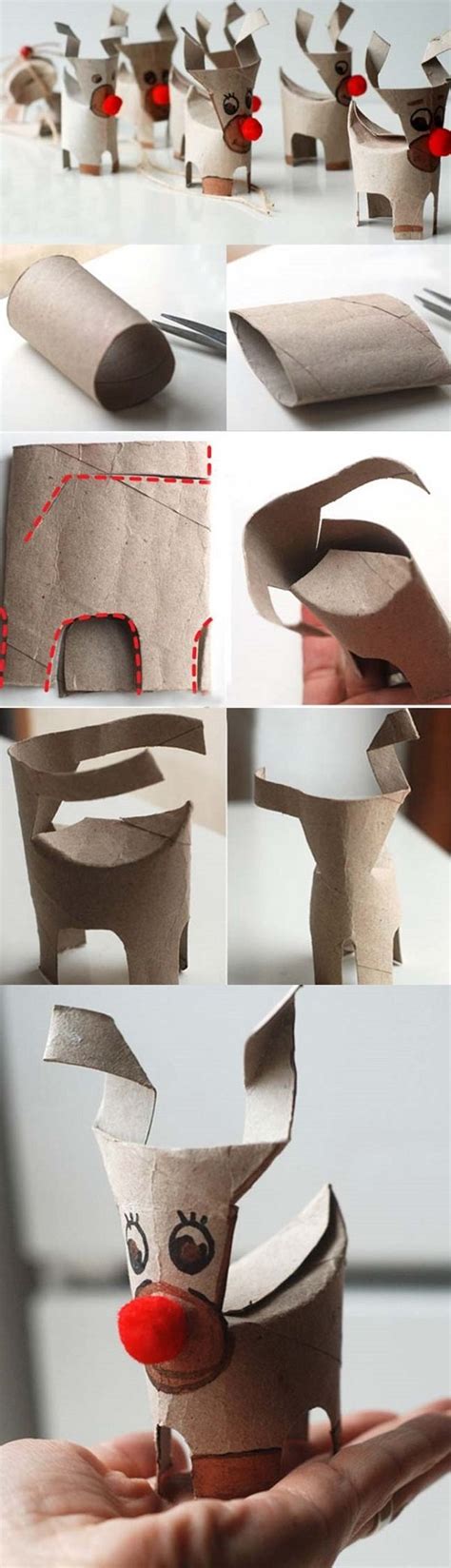 Fotografia rôznych vianočných postavičiek vyrobených z toaletných roliek