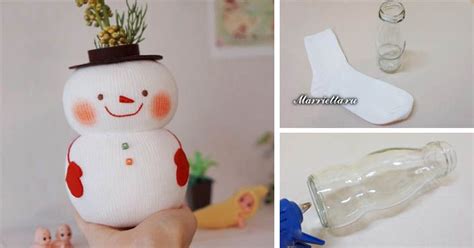 Snehuliak vytvorený z uzáverov fliaš