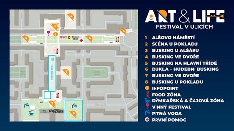 Mapa festivalového areálu v okolí Blücherplatz v štvrti Kreuzberg