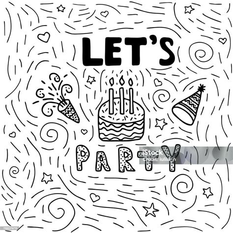 Ilustrácia s rôznymi symbolmi oslavy ako torta, konfety a darčeky