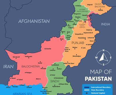 mapa Pakistanu s vyznačením oblastí Sindh a Pandžáb, kde je výskyt nútených sobášov najvyšší