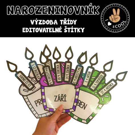 Príklady didaktických pomôcok a dekorácií do materskej školy: kalendár, narozeninovník, karty s písmenami.