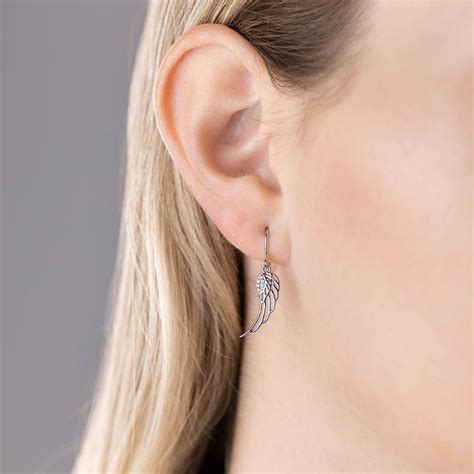 Strieborné náušnice Areli anjelské krídla s Brilliance Zirconia