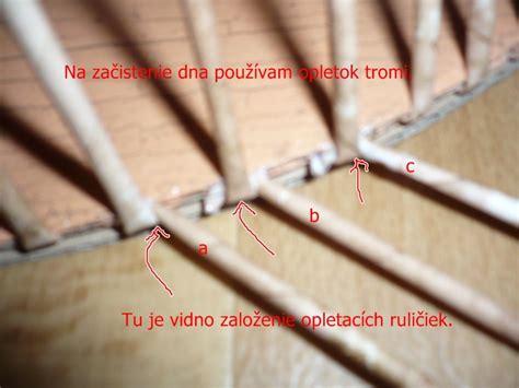 začiatok opletania s tromi ruličkami