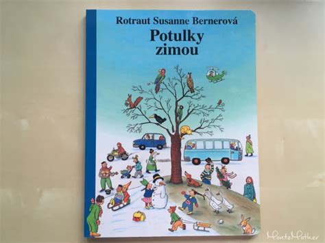 Ilustrácia z knižky Potulky zimou s rôznymi zimnými postavami a zvieratkami.